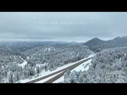 03-09-2023 Rapid City, SD - Scenic snowy aerial footage with the Black Hills