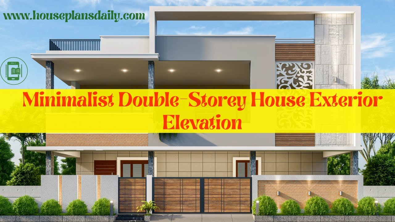 Minimalist Double Storey House Exterior Elevation | Modern House Design