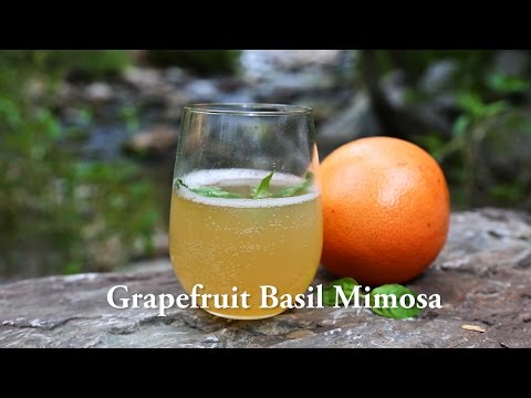 The Groovy Bartender - Grapefruit Basil Mimosa