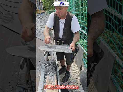 Fuß ansetzen bei Altdeutscher Deckung - Schieferdach in Halle - Schieferdecker aus Sachsen