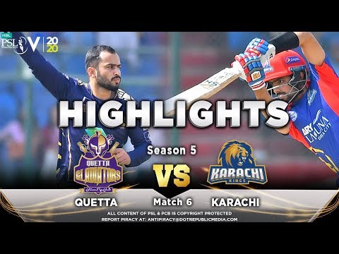 Quetta Gladiators vs Karachi Kings | Full Match Highlights | Match 6 | 23 Feb | HBL PSL 2020