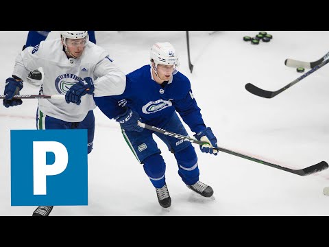 Vancouver Canucks Elias Pettersson and Brock Boeser speak to the media The Province