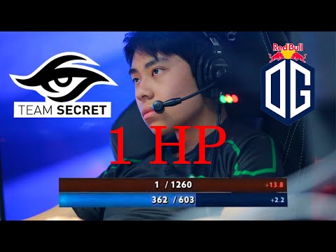 OG vs Team Secret - Ana With 1 HP - Amazing