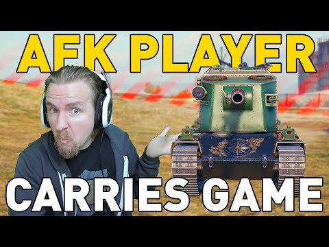 AFK PLAYER CARRIES GAME! World of Tanks