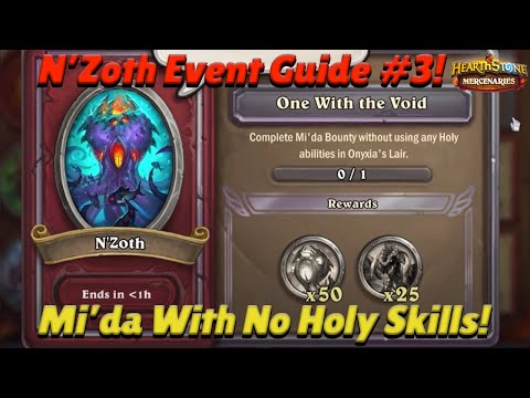 N'Zoth Event Guide #3! Mi'da with No Holy Skills! - Hearthstone Mercenaries Guide
