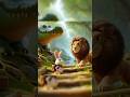 Cute rabbits are on an adventure meeting crocodiles and lions #animasi #rabbit #lion #crocodile #ai