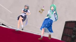【東方MMD】咲夜と早苗にハッピーシンセサイザーを踊ってもらいました。【Tコア】【TYコアラ】