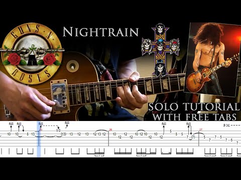 Guns N' Roses - Nightrain outro solo lesson (with tablatures and backing tracks)