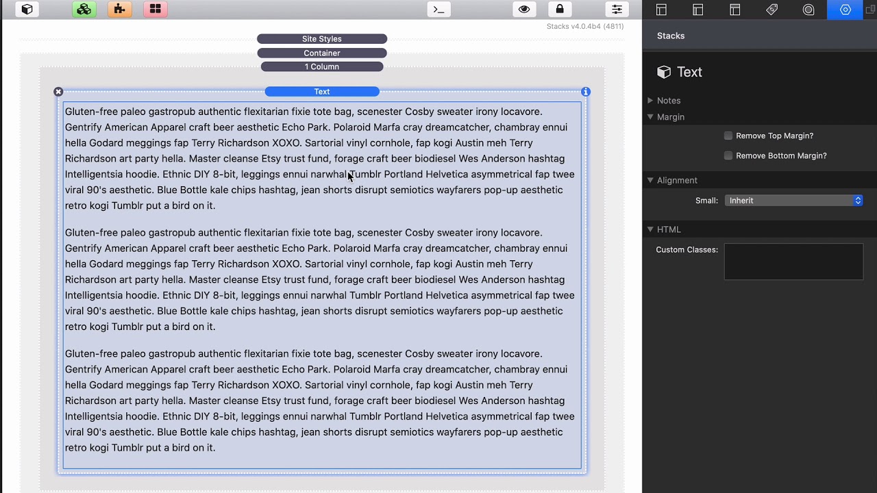 Text Basics with Foundation 6 Stacks
