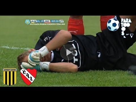 Rodríguez sufrió un golpe. Almirante 1 Independiente 0. Fecha 12. Torneo Primera B Nacional. FPT