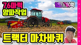 트랙터 마차바퀴 장착 양파 기계 수확 불스 땅속작물 수확기
