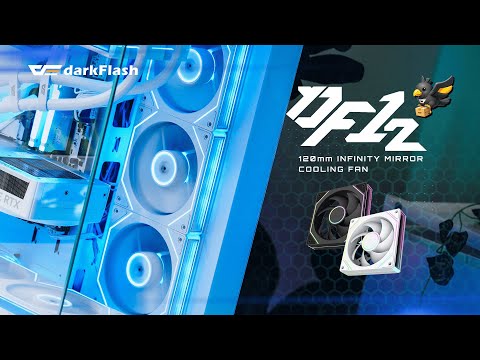 인피니티 미러와 엣지 라이팅 쿨링팬 darkFlash DF12 120 ARGB PWM &amp; darkFlash DF12R 120 ARGB PWM Reverse