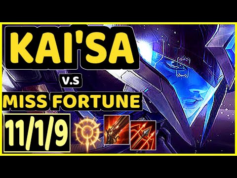ARIES (KAI'SA) vs MISS FORTUNE - 11/1/9 KDA BOTTOM ADC GAMEPLAY - KR Ranked GRANDMASTER