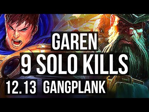 GAREN vs GANGPLANK (TOP) | 10/0/2, 9 solo kills, Rank 6 Garen, Legendary | EUW Challenger | 12.13