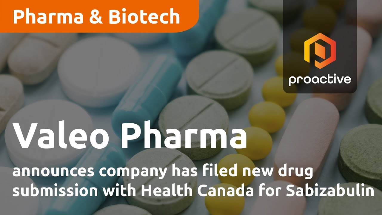 Valeo Pharma announces company has filed new drug submission with Health Canada for Sabizabulin