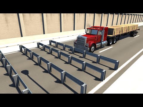 Consecutive Guardrails High Speed Crash Testing - BeamNG DRIVE