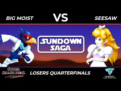 Big Moist (Falco) vs Seesaw (Peach) - Melee Losers Quarterfinals - Sundown Saga 2024
