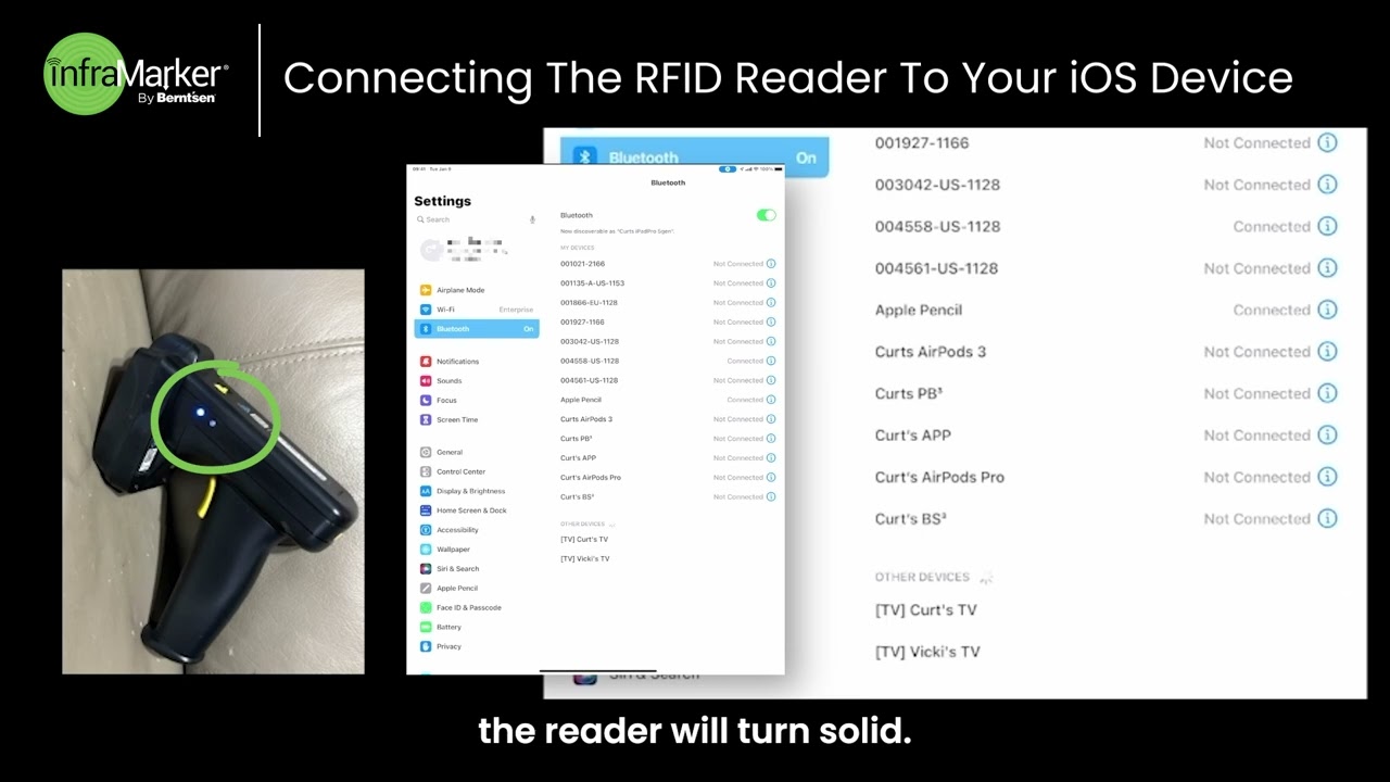 Connecting the TSL 1128 Reader via Bluetooth