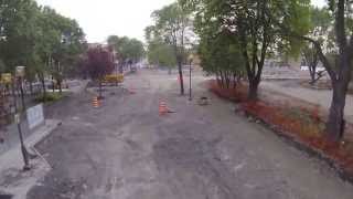 Chicoutimi, Travaux sur la Rue Racine vus des airs.