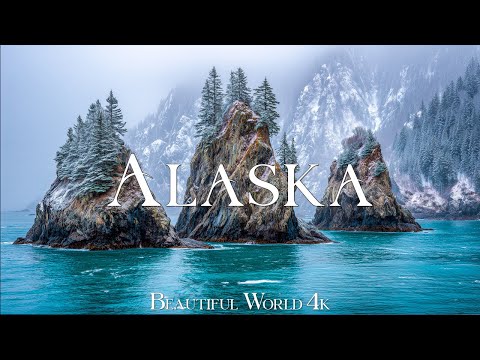 Alaska 4K | Frozen Wilderness of Snowy Peaks, Icy Lakes & Aurora Skies