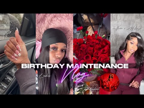 Birthday Maintenance Vlog | Photoshoot Prep: Hair , Nails + Toes , Lashes & Eyebrows