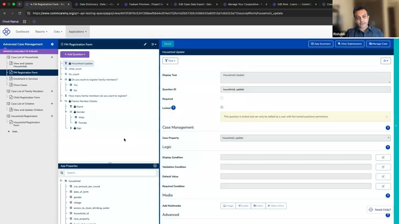 Locked Admin Questions in CommCare: Collaborate Safely on Shared Apps