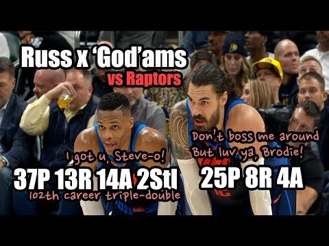 MVP모드,웨스트브룩x'갓'담스 토론토전 '짝꿍' 하이라잇!/Russ x Steven Adams vs Raptors!