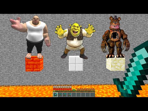 YANLIŞ KORKUNÇ YARATIĞI LAVA ATARSAN ÖLÜRSÜN! (Shrek, Korkunç Dev, Freddy) 😈 - Minecraft