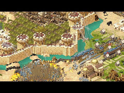 Built and Defended Castle Against Massive Invasion - Stronghold Crusader Definitive Edition Gameplay