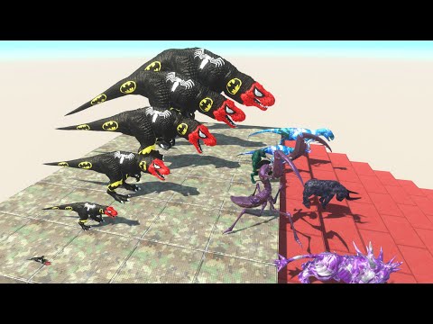 Colored Different Size Carnivorous Dinosaurs Stair Race -Animal Revolt Battle Simulator