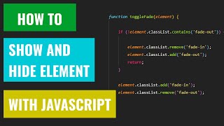Javascript - hide and show element (fade effect)