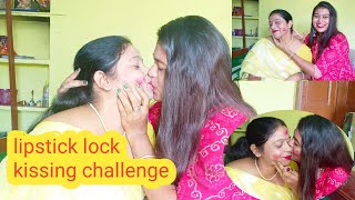 Lipstick💄Lock Kissing Challenge /funny video(part 1) @Papri's Dream World