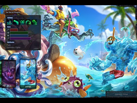 Pool Party Zac Skin Spotlight Gameplay 1080p HD
