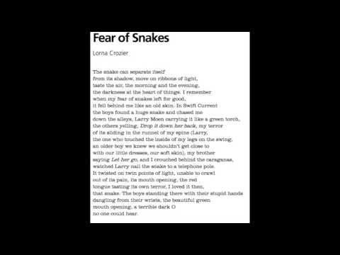 Fear of snakes by Lorna Crozier "moc IOC"