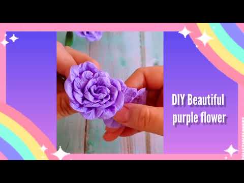 DIY BEAUTIFUL PURPLE FLOWER MADE OF PAPER