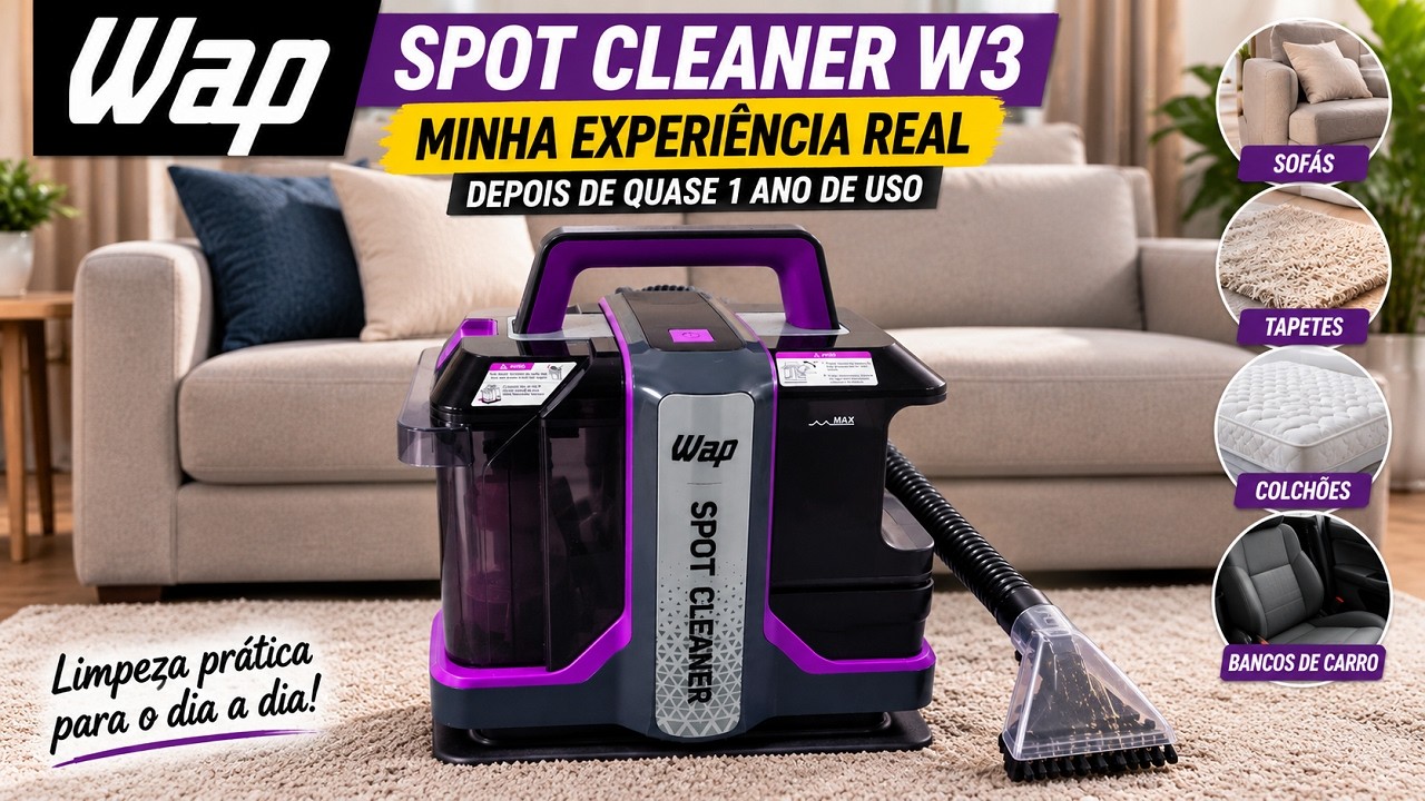 Miniatura da avaliação em vídeo de Extratora Portátil WAP Spot Cleaner W3 1450W 127V