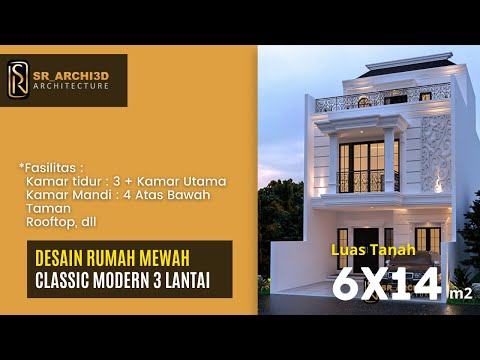 DESAIN RUMAH MEWAH CLASSIC MODERN 3 LANTAI DI JAGAKARSA - JAKARTA SELATAN