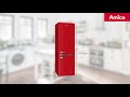 Šaldytuvas Amica Retro FK2965.3RAA (550mm x 1810mm x 615 mm, 181 l, Class A++, red color)