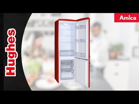 Šaldytuvas Amica Retro FK2965.3RAA (550mm x 1810mm x 615 mm, 181 l, Class A++, red color)