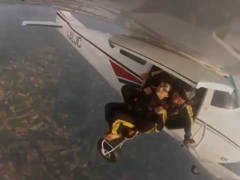 Skydive exit cessna 182 wing camera