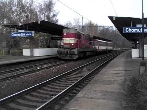 Odjezd vlaku Os 7076 mimořádně s loko. 742.167 a 2 vozy Btax - Chomutov město, 26. 11. 2012