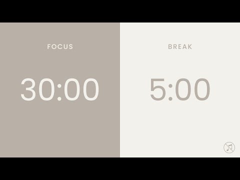 30/5 Pomodoro Timer | 3 x 30 min | Focus | Study | Reflection | Productivity