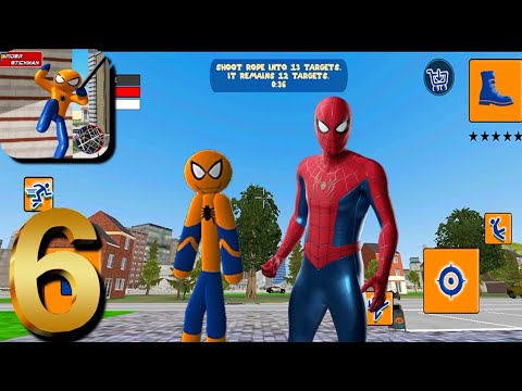 Spiderman Stickman Rope Hero Mafia City New Update #6 Android Gameplay