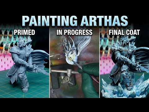 Painting Arthas the Lich King ❄️ 3D Printed WoW Diorama | Illidan vs Lich King (Part 3)