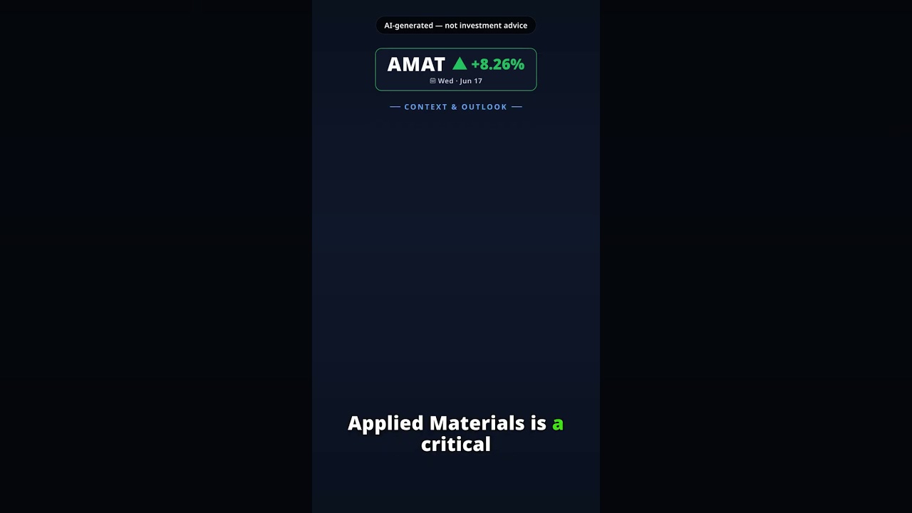 Why Is Applied Materials Stock Leaping Today? AMAT +8.26% (Jun 17) — AI Demand Earnings Beat