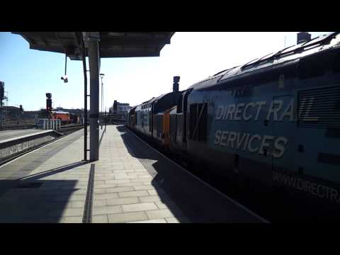 DRS Class 37's 37605,37667,37218 at Derby 11.3.14