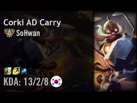 Corki AD Carry vs Ezreal - SoHwan - KR Challenger Path 6.4