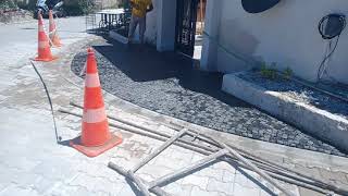 Alaçatı Clavis Clup 8*10 granit küp taş 4*6 bazalt küp taş döşemesi