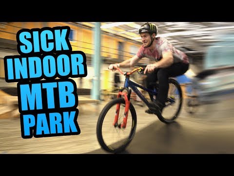 SICK INDOOR MOUNTAIN BIKE PARK - TRICKS AND CHALLENGES