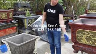 Tháo khuôn chậu vuông 55 - hoa văn nét căng, tháo quá dễ
